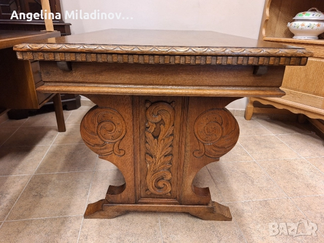 УНИКАТ! Маса за трапезария с богата дърворезба , снимка 6 - Маси - 52132877