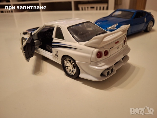 Nissan Skyline R34 GT-R , 1/24 Burago и Nissan 370 Z, 1/24  Maisto, снимка 10 - Колекции - 50533766