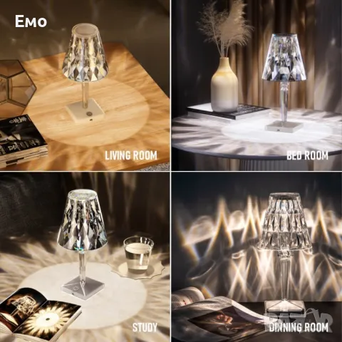 Конусовидна декоративна настолна лампа с usb кабел и дистанционно - Тип кристална лампа., снимка 11 - Настолни лампи - 48241866