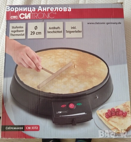 Електрически уред за палачинки / крепове Clatronic CM 3372 – Ø 29 см