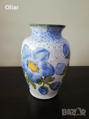 Много красива, ръчно рисувана ваза. Керамика. , снимка 2 - Декорация за дома - 47884433