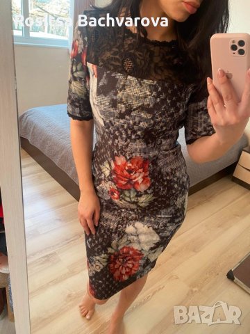 Елегантна рокля с 3/4 ръкав, М размер, снимка 2 - Рокли - 35985484