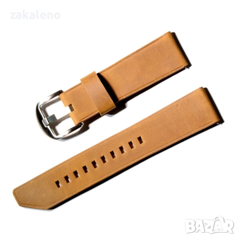 GL02 Кожена каишка за Apple Samsung Galaxy Watch Huawei Xiaomi Garmin, снимка 4 - Резервни части за телефони - 53196454