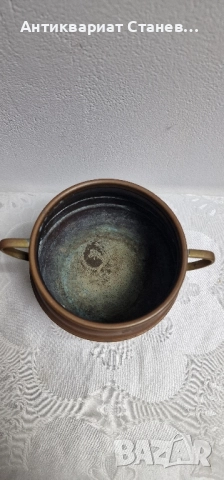 Малка медна кашпа, снимка 3 - Саксии и кашпи - 52147618