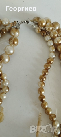 Колиета перли боядисани обици клипс,брошки., снимка 13 - Гривни - 51834024