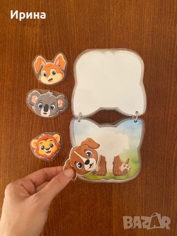 Образователна игра с велкро Открий муцунката на животното. тиха книга, снимка 5 - Игри и пъзели - 51197636