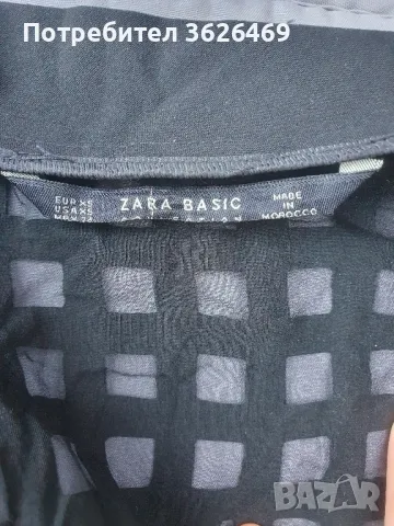 Прозрачно черно бомбър яке Zara с каре, снимка 4 - Якета - 50056448