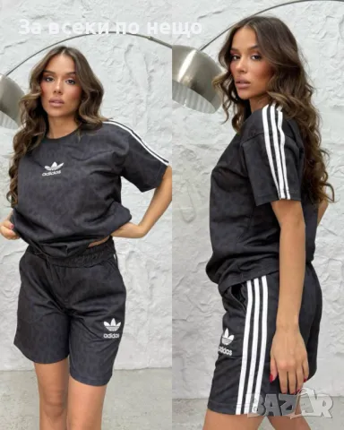 Adidas Дамски Летен Комплект Тениска И Къси Панталонки👚🩳Дамски Къс Екип Адидас - 3 Цвята Код A598, снимка 3 - Спортни екипи - 50371981