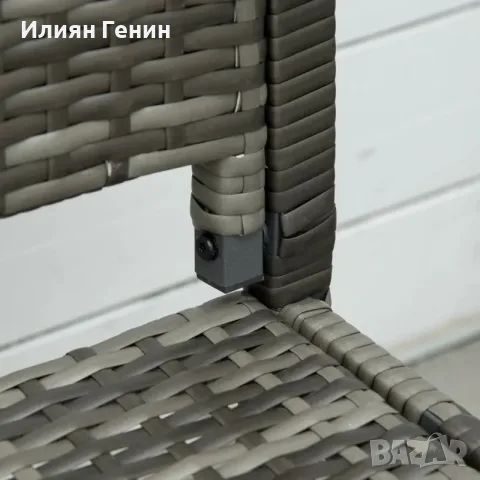 Градинска пейка Outsunny, ратанова имитация, снимка 4 - Градински мебели, декорация  - 55908409