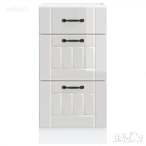 vidaXL Кухненски шкаф "Lucca" с висок гланц, бяло, инженерно дърво, снимка 4 - Шкафове - 56148217