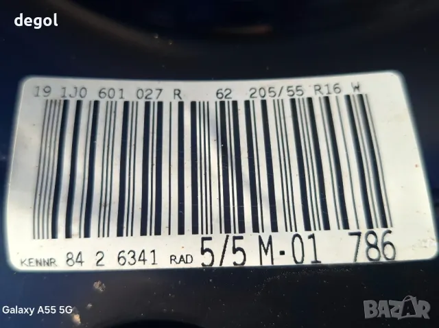 1бр.Гума с джанта за Vw Golf4,Bora,AUDI A3 16 5x100 6.5J ET42, снимка 4 - Гуми и джанти - 48511341