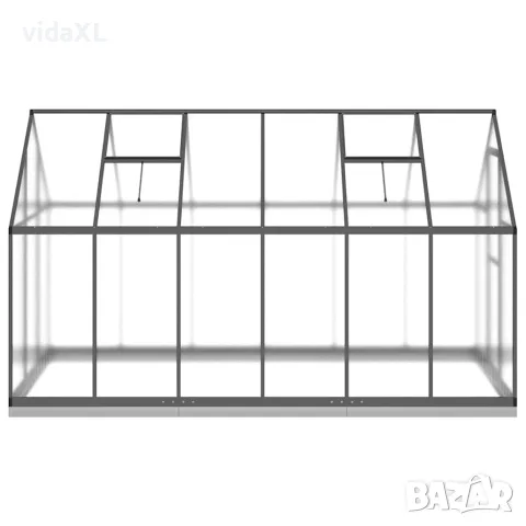 vidaXL Оранжерия с основа рамка антрацит 334x169x202 см алуминий, снимка 4 - Оранжерии - 56146825