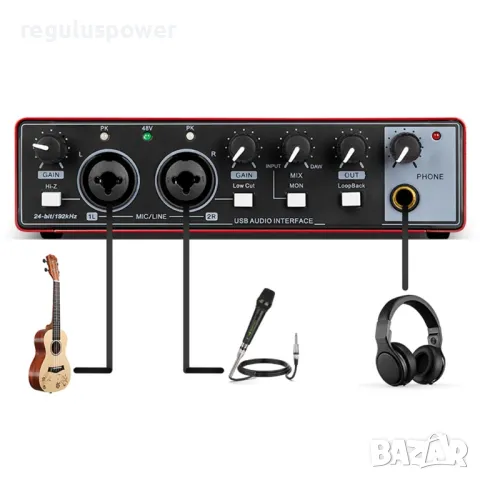 Смесител, професионален USB аудио интерфейс RP-MD22 G2, 24 bit/192kHz, Plug and Play , снимка 16 - Аудиосистеми - 50245571