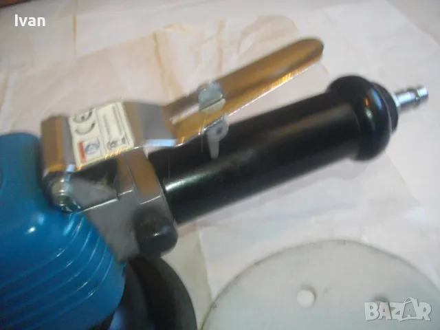 АВСТРИЙСКИ Оригинален ф150мм Пневматичен Ротационен Кръгъл ЕКСЦЕНТЪР ВИБРОШЛАЙФ WORKZONE Като нов , снимка 12 - Други инструменти - 47602957