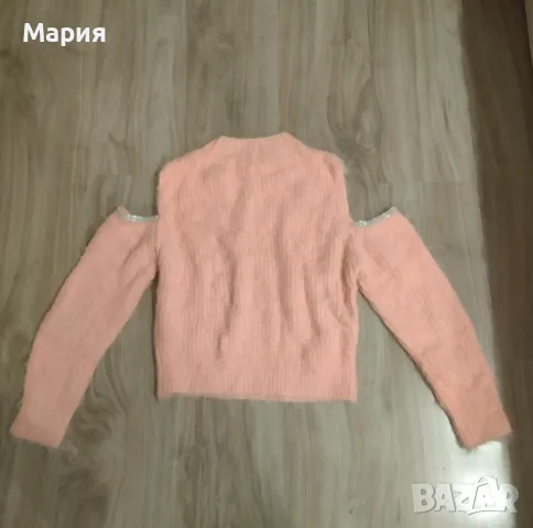 Розов пуловер с изрязани рамене, снимка 3 - Блузи с дълъг ръкав и пуловери - 56153654