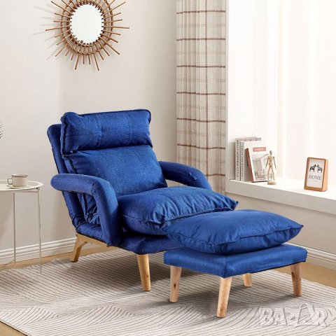 Кресло / канапе с табуретка DYQM-LC-B0211BU, снимка 4 - Дивани и мека мебел - 42412130