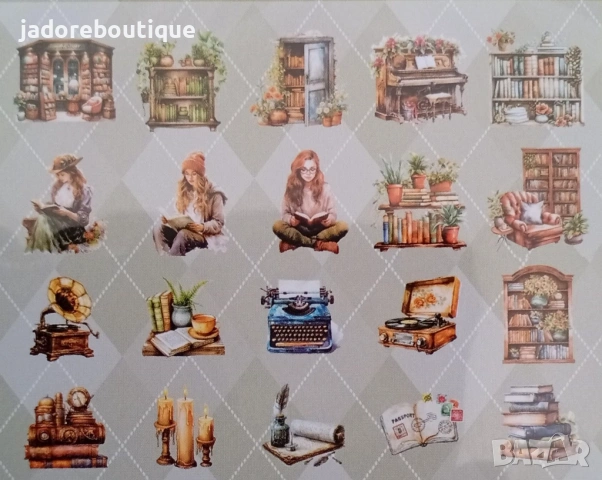 40 бр Прозрачни водоустойчиви скрапбук стикери - различни видове, снимка 3 - Други - 53845432