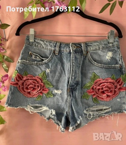 Zara деним дънкови панталонки, S размер 