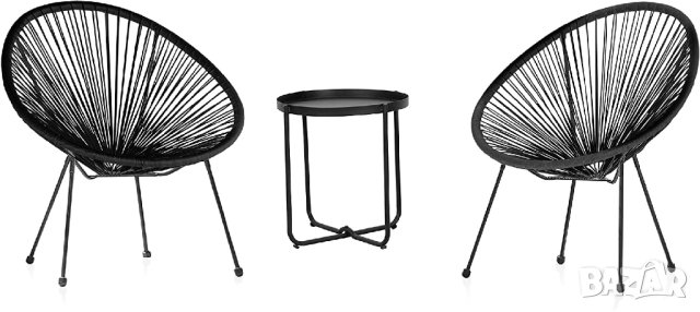Градински комплект маса с два стола CZYF-PEC, снимка 1 - Градински мебели, декорация  - 41039704