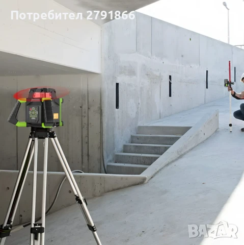 Huepar електронен самонивелиращ се ротационен червен лазерен нивелир - 360° хоризонтален, снимка 6 - Измервателни инструменти - 50911114