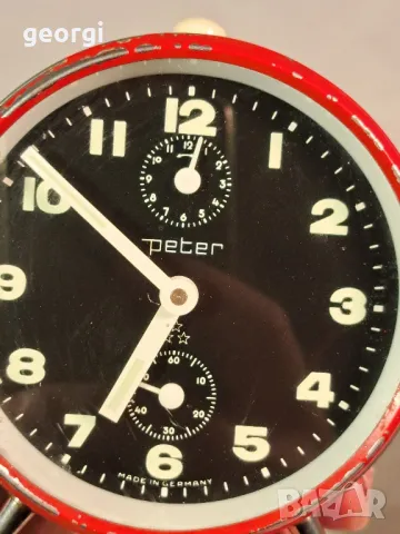 ретро немски часовник будилник Peter    22/5, снимка 3 - Антикварни и старинни предмети - 49237714