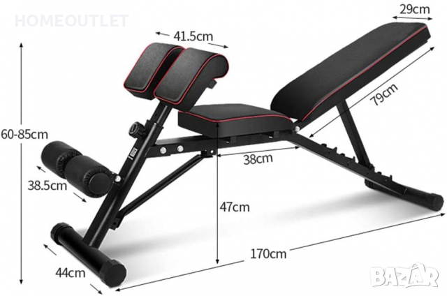 Универсална фитнес лежанка / Пейка за тренировки 40JYPSPSBB004, снимка 2 - Фитнес уреди - 36337527