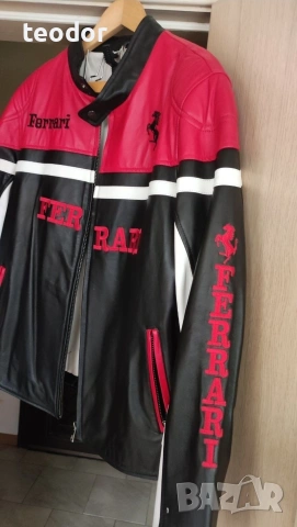 Мъжко кожено яке Ферари, снимка 3 - Якета - 53432453