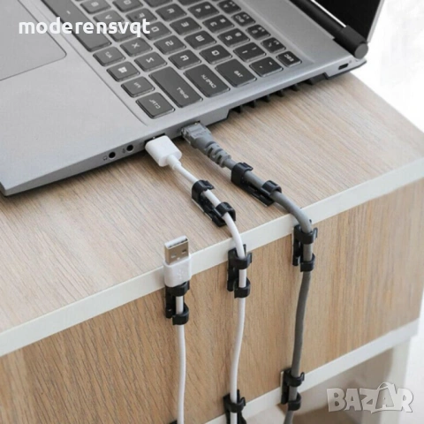 Самозалепващи се практични щипки за кабели, снимка 6 - USB кабели - 53099290