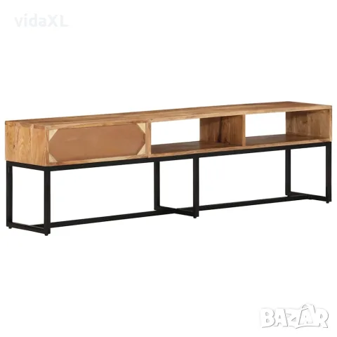 vidaXL ТВ шкаф, 160x30x45 см, акациево дърво масив, снимка 3 - Секции и витрини - 56147099