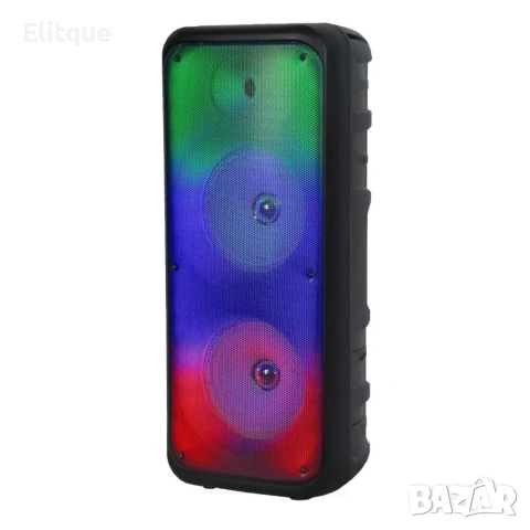 Безжична RGB тонколона – 2×8″ говорителя, Bluetooth, 1200 W, батерия 3000 mAh, снимка 2 - Тонколони - 53187357