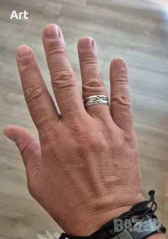 Сребро 925 мъжка сребърна халка/пръстен, снимка 7 - Пръстени - 50024418
