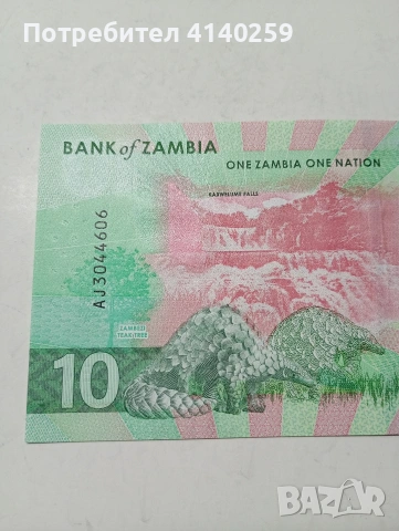 ЗАМБИЯ БАНКНОТА 10 КВАЧИ 2024 Г , снимка 4 - Нумизматика и бонистика - 53300009