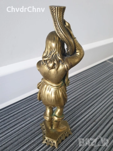 20см-2кг статуетка/стара френска бронзова фигура-надстройка за каминен часовник, снимка 2 - Антикварни и старинни предмети - 53481147
