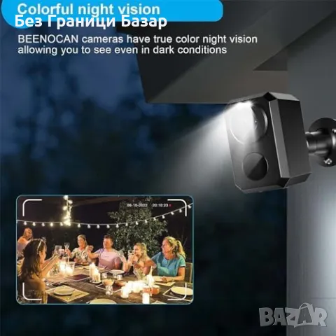 Нова Водоустойчива Соларна 2K Камера с PIR Детектор и Двупосочно Аудио, снимка 2 - Други - 48620899