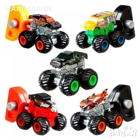 Hotwheels Monster Truck: мини камион с ключ за изстрелване, снимка 3 - Коли, камиони, мотори, писти - 36034279