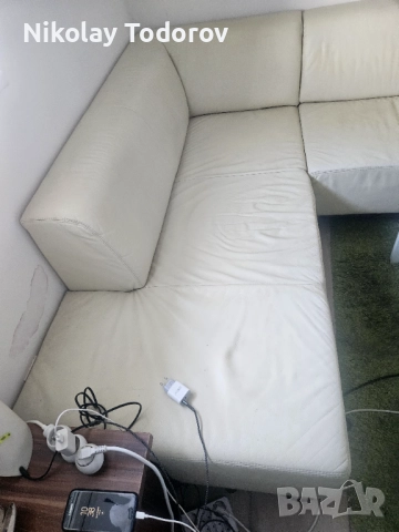Диван кожен ъглов , снимка 3 - Дивани и мека мебел - 52672042