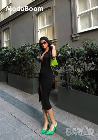 Черна дамска рокля , снимка 4 - Рокли - 48950685