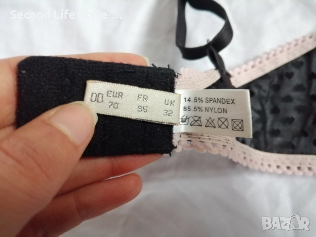 70DD прозрачен черен сутиен на сърчица CHANGE , снимка 16 - Бельо - 52899792