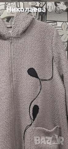 Макси Палто в светло сиво от вълнено букле!, снимка 6 - Палта, манта - 52539191