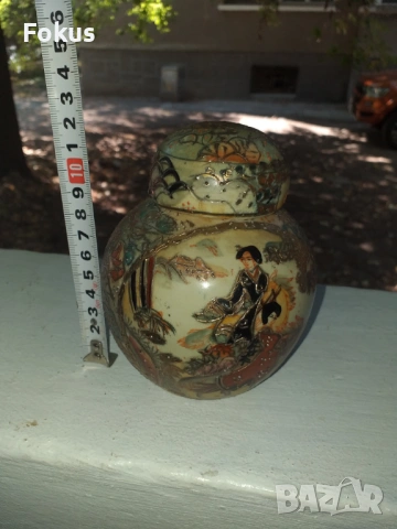 ПРЕКРАСНА СТАРА ПОРЦЕЛАНОВА ВАЗА САТЦУМА SATSUMA, снимка 6 - Антикварни и старинни предмети - 53517468