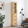 vidaXL Висок шкаф, сонома дъб, 34,5x34x180 см, инженерно дърво, снимка 2
