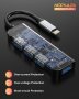  Нов Хъб с 4 порта USB 2.0 за компютър / лаптоп Адаптер концентратор, снимка 7