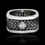 Сребърен пръстен с диамант печат USA, снимка 1 - Пръстени - 36164346