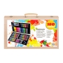 НОВ Комплект за рисуване от 180 части в дървен куфар, многоцветен, снимка 5