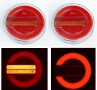 1бр. кръгъл ЛЕД LED стоп с динамичен мигач, 12-24V, снимка 1