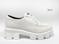 Дамски кожени обувки в бяло -019-ПРОМОЦИЯ