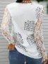 Дамска дантелена блуза с V-образно деколте и дълги ръкави - 023, снимка 5