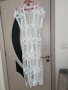 нова ефирна плажна бяла памучна памук дантелена наметка плажна дълга риза кафтан плажна дълга рокля 