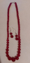 Красива огърлица и обеци от естествен Рубин-Бразилия, снимка 1 - Колиета, медальони, синджири - 36301309