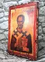 Старинна икона на Свети Николай, реплика художествен декупаж 30/20 см, снимка 2